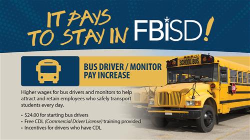 Bus Driver/Monitor Pay Increase
